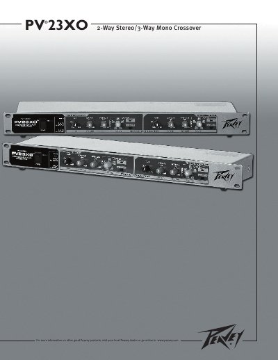 Peavey 23XO 2-Way Stereo/3-Way Mono Crossover User Manual - cover page