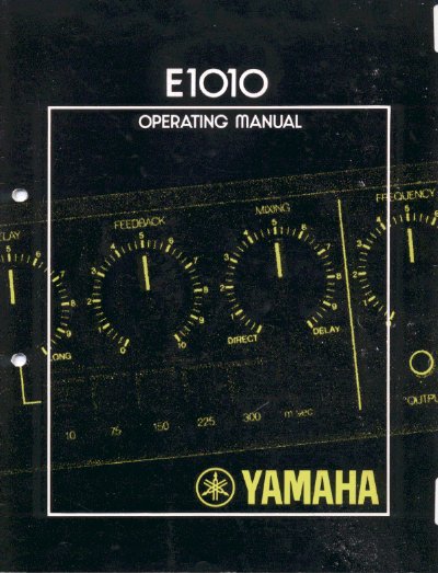 Yamaha E1010 Analog Delay Line User Manual - cover page