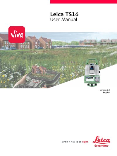 Leica TS16 Total Station User Manual - cover page