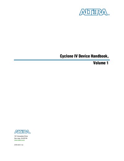 Altera Cyclone IV Device Handbook Volume 1 - cover page