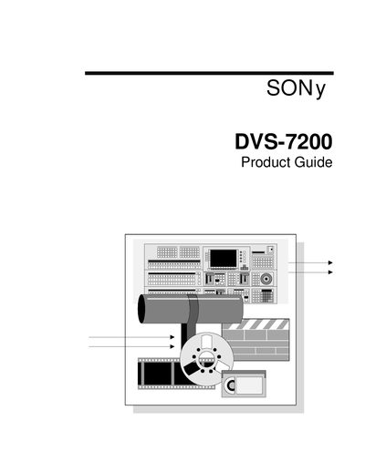 Sony DVS-7200 Product Guide - cover page