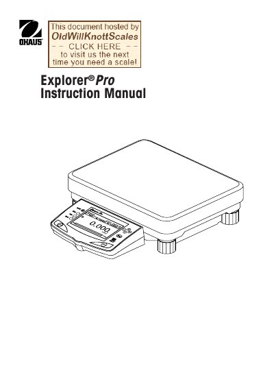 Ohaus Explorer Pro Balance Instruction Manual - cover page
