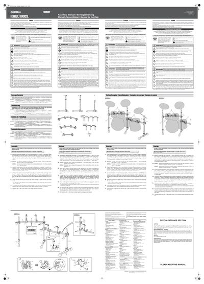 Yamaha HXR3L/HXR2L HEXRACK Drum Rack Assembly Manual - cover page
