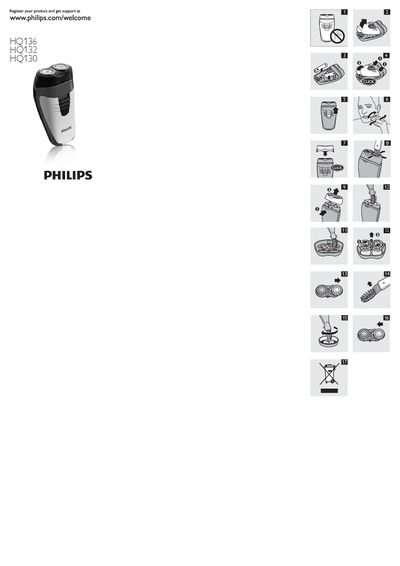 Philips HQ136 HQ132 HQ1301 Electric Shaver User Manual - cover page