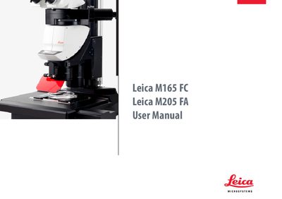 Leica M165 FC M205 FA User Manual - cover page