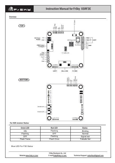 FrSky XSRF3E Instruction Manual - cover page
