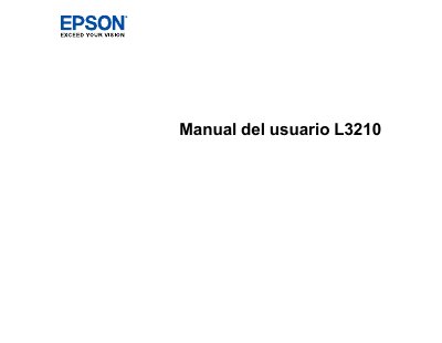 Epson L3210 Inkjet Printer User Manual