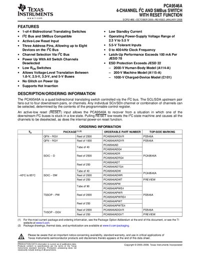 Texas Instruments PCA9546A Datasheet - cover page