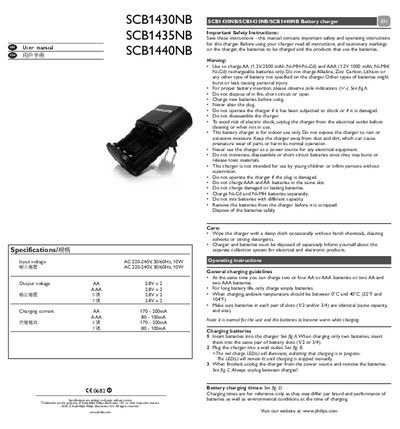 Specifications SCB1430NB EN SCB1435NB SCB1440Nuser manual