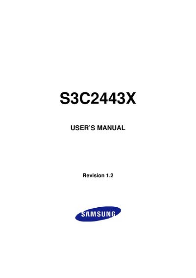 Samsung S3C2443X User Manual - cover page