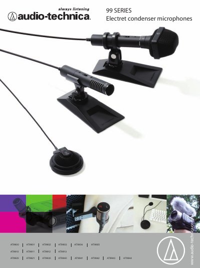 Audio-Technica 99 Series Electret Condenser Microphones Product Leaflet - cover page