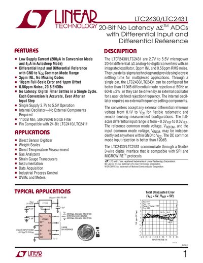 Linear Technology LTC2430/LTC2431 Datasheet - cover page