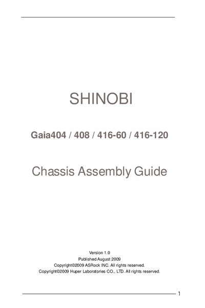 HuperLab Gaia404/408/Gaia416-60/416-120 Motherboard Chassis Assembly Guide - cover page