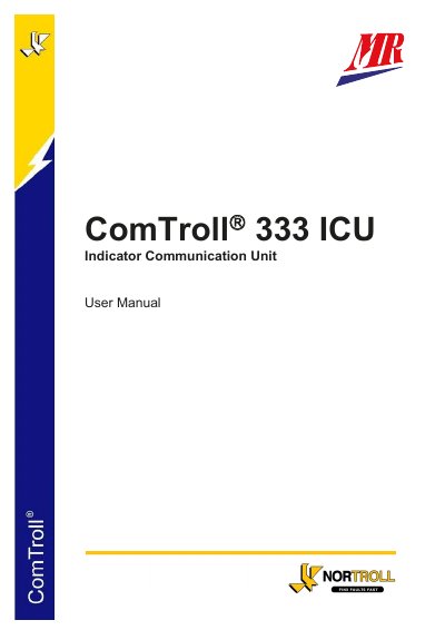 ComTroll 333 ICU Indicator Communication Unit User Manual - cover page