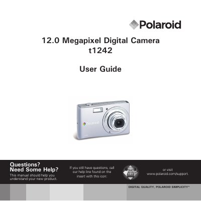 Polaroid t1242 Digital Camera User Manual - cover page