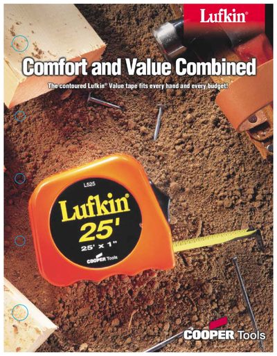 Cooper Tools Lufkin Value Power Tape Product Leaflet - cover page