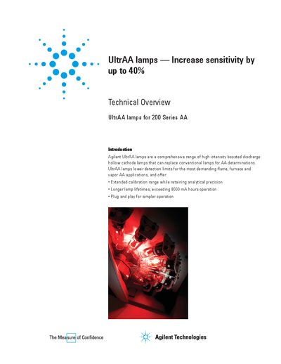 Agilent UltrAA Lamps Technical Overview - cover page