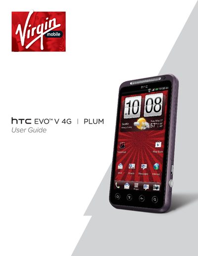 HTC EVO V 4G User Guide - cover page