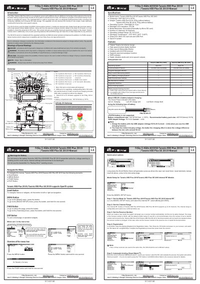 FrSky Taranis X9D Plus 2019/SE 2019 User Manual - cover page