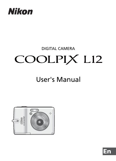 Nikon COOLPIX L12 User Manual - cover page