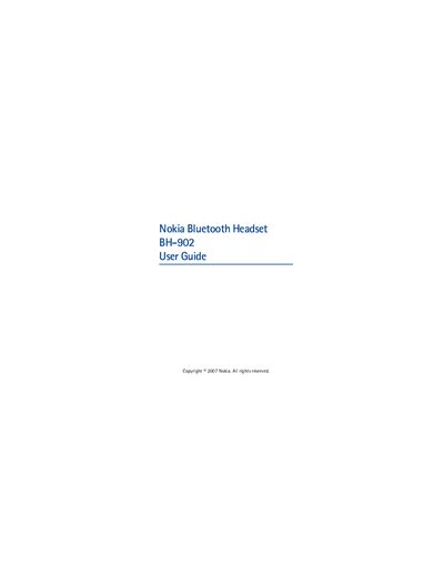 Nokia Bluetooth Headset BH-100 Manual(1)