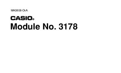 Casio 3178 Watch User Manual - cover page