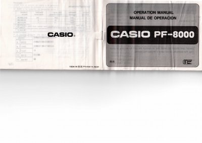 Casio PF-8000 Electronic Calculator Operation Manual - cover page