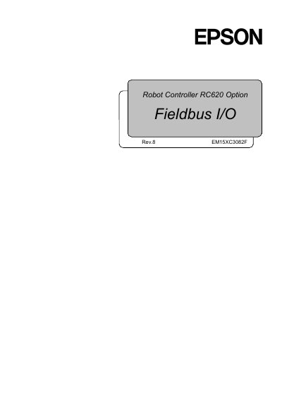 SEIKO EPSON RC620 Option Fieldbus I/O Rev.8 User Manual - cover page