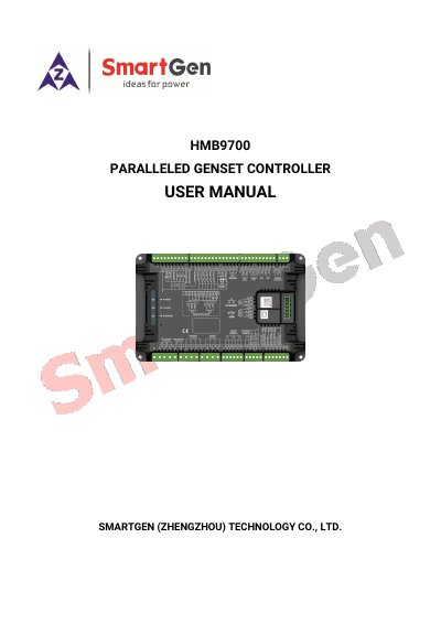 SmartGen HMB9700 Paralleled Genset Controller User Manual - cover page