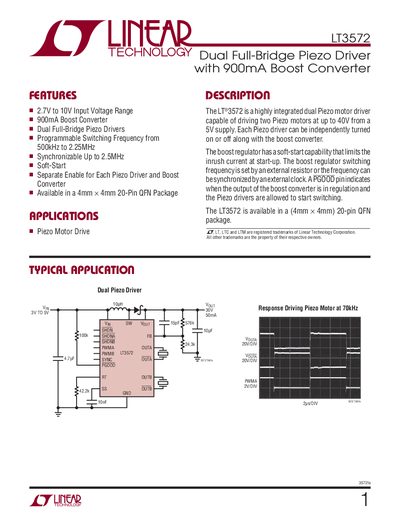 Linear Technology LT3572 Datasheet - cover page