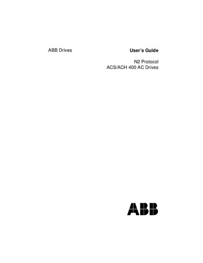 ABB N2 Protocol ACS/ACH 400 AC Drives User Guide - cover page