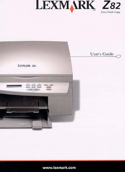 Lexmark Z82 User Manual - cover page