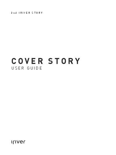iriver COVER STORY User Guide - cover page