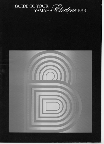 Yamaha Electone B-2R User Guide - cover page