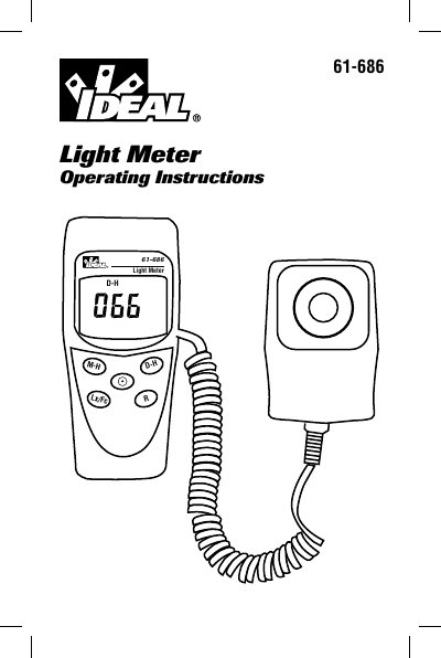 IDEAL 61-686 Light Meter Operating Instructions - cover page