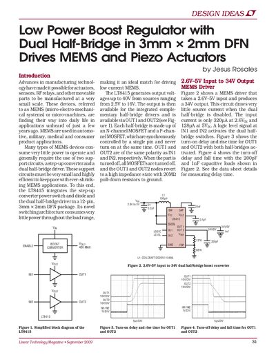 Linear Technology LT8415 Low Power Boost Regulator Product Leaflet - cover page