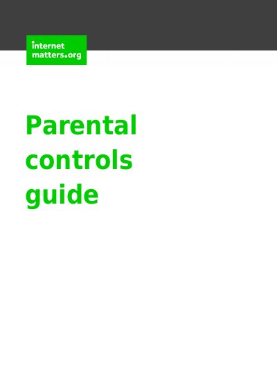 Apple iPhone and iPad Parental Control Guide - cover page