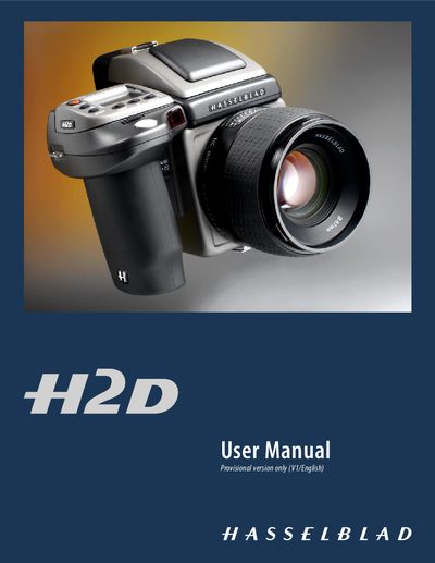 Hasselblad H2D User Manual - cover page