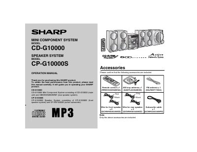 Sharp CD-G10000 Mini Component System Operation Manual
