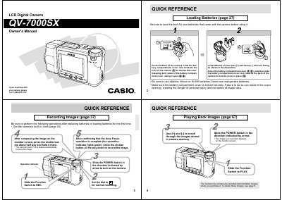 Casio QV-7000SX LCD Digital Camera Owner's Manual