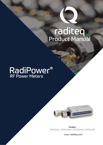 Raditeq RadiPower 2000 Series RF Power Meter User Manual