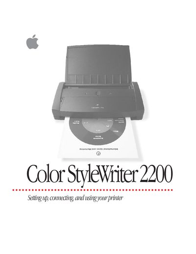 Apple Color StyleWriter 2200 User Guide - cover page