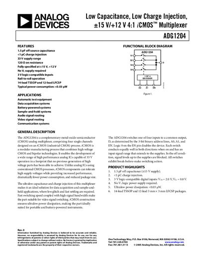 Analog Devices ADG1204 Handbook - cover page