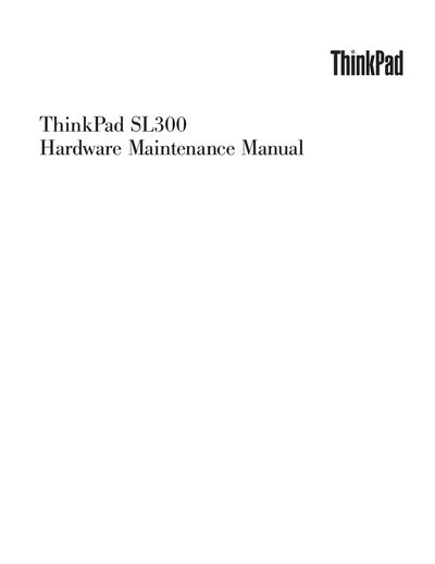 Lenovo ThinkPad SL300 Hardware Maintenance Manual - cover page