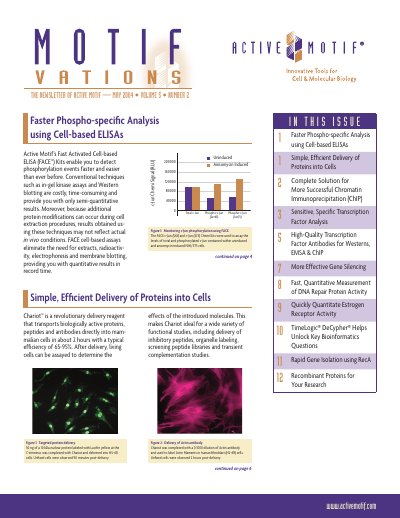 Active Motif FACE Kits and Chariot Reagent Product Leaflet - cover page