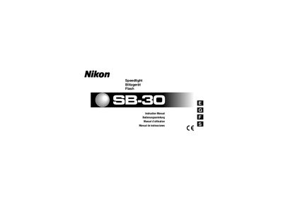 Nikon SB-30 Speedlight Instruction Manual - cover page