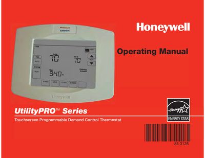 Honeywell UtilityPRO Thermostat User Manual - cover page