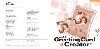 ArcSoft Greeting Card Creator Quick Start Guide - cover page
