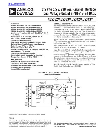 ANALOG DEVICES AD5332/AD5333/AD5342/AD5343* handbook - cover page