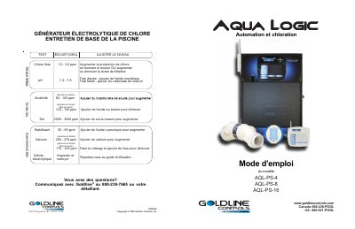 GOLDLINE CONTROLS Mode d emploi du mod&egrave;le AQL-PS-4 AQL-PS-8 AQL-PS-16 - cover page